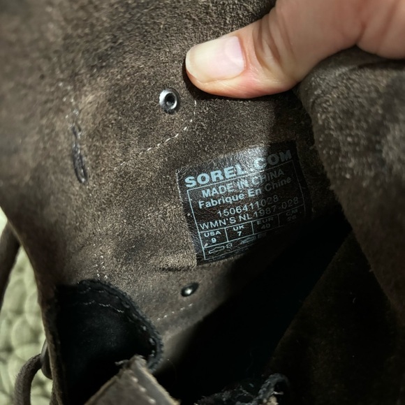 Sorel Joan of Arctic Rustic Brown Leather Lace Up Hidden Wedge Mid Boots - Picture 10 of 11